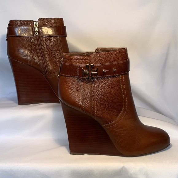 Tory Burch Elina brown leather ankle booties size 10 - Picture 7 of 11